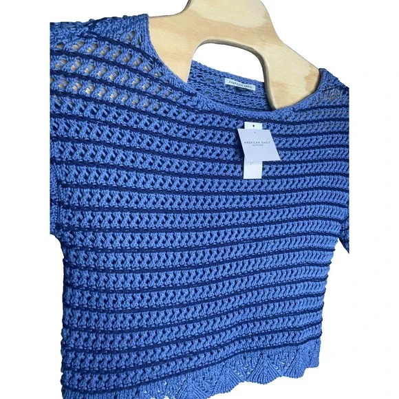 American Eagle women's ballet neck open Knit Oversized Sweater size small Chunky